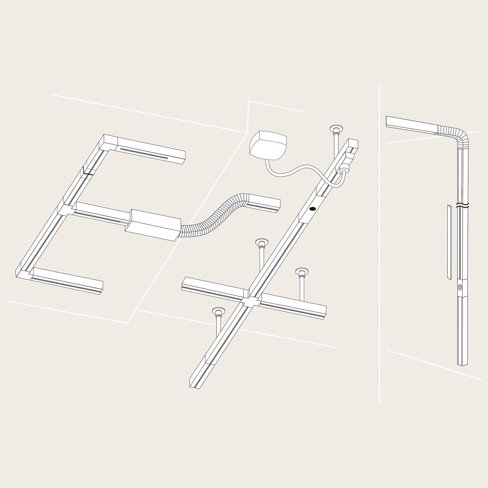 URail rail, wit, lengte 100 cm, aluminium - Paulmann