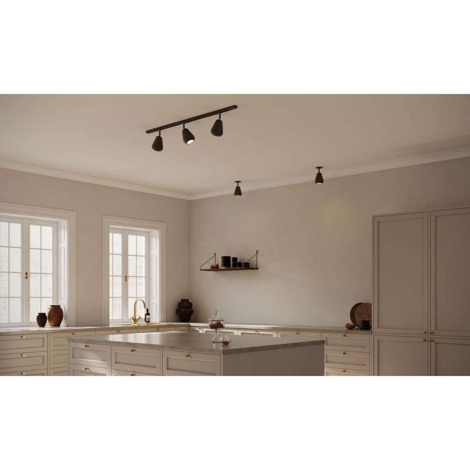 Anoli Spot Track loftlampe, guld/hvid, Ø 10 cm Nuura Aps - Stue - Skandinavisk - Metal - Med én lyskilde billede