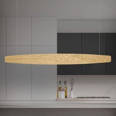 Quitani LED závesné svetlo Persida, 118 cm, dub, 2 700 K