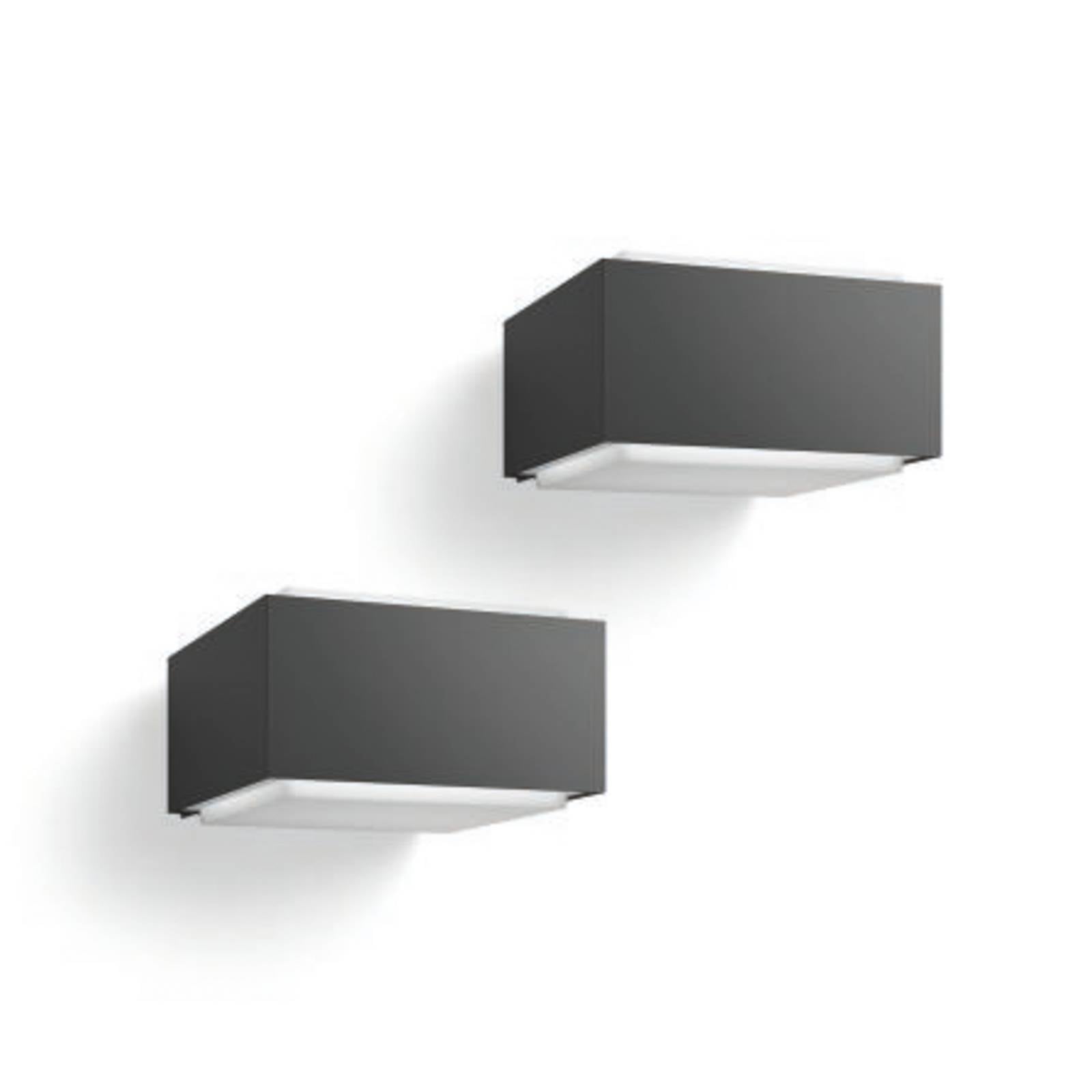 Philips Außenwandleuchte Hedgehog, anthrazit, 2er-Pack