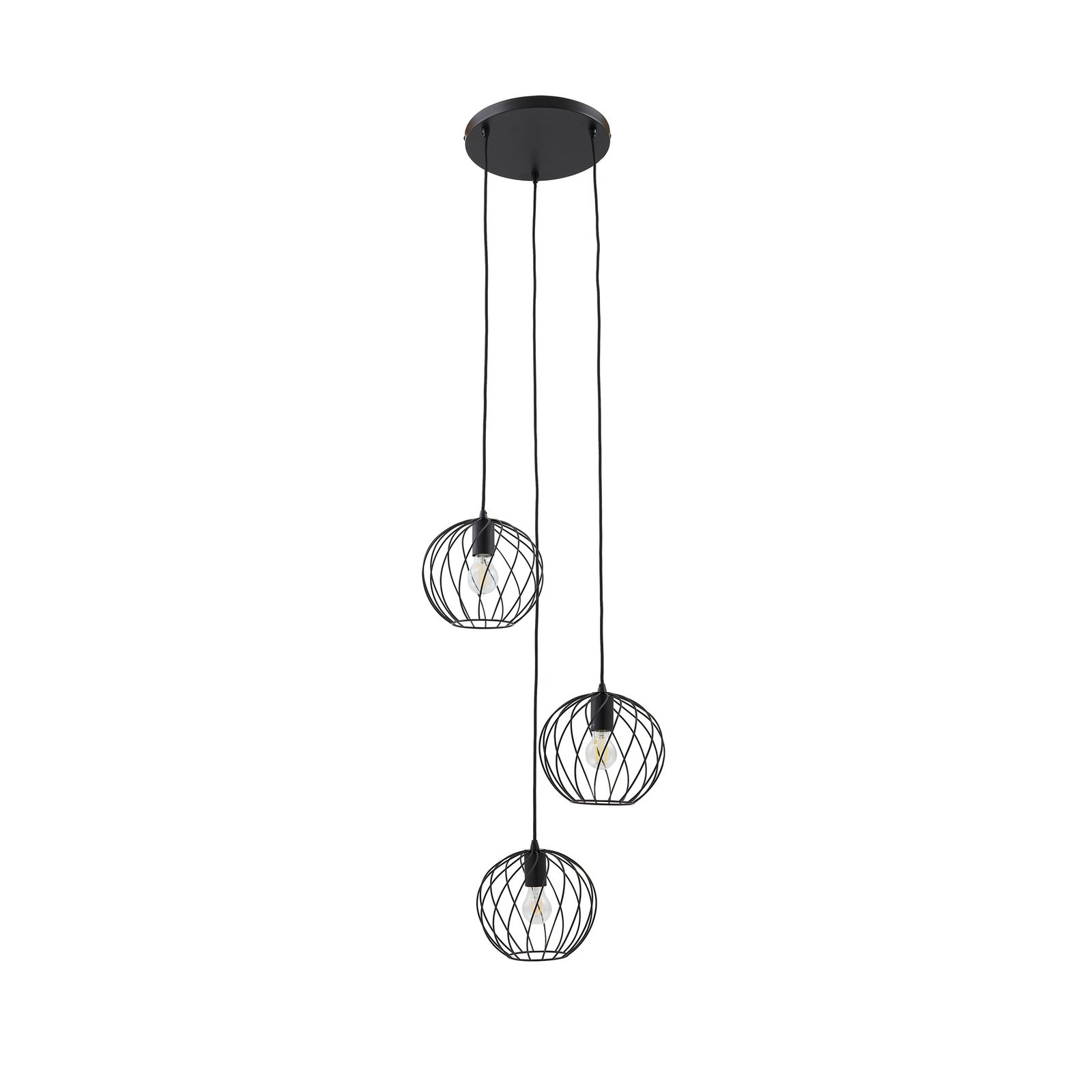 Lindby suspension Danika, ronde, Ø 50 cm, noir, métal