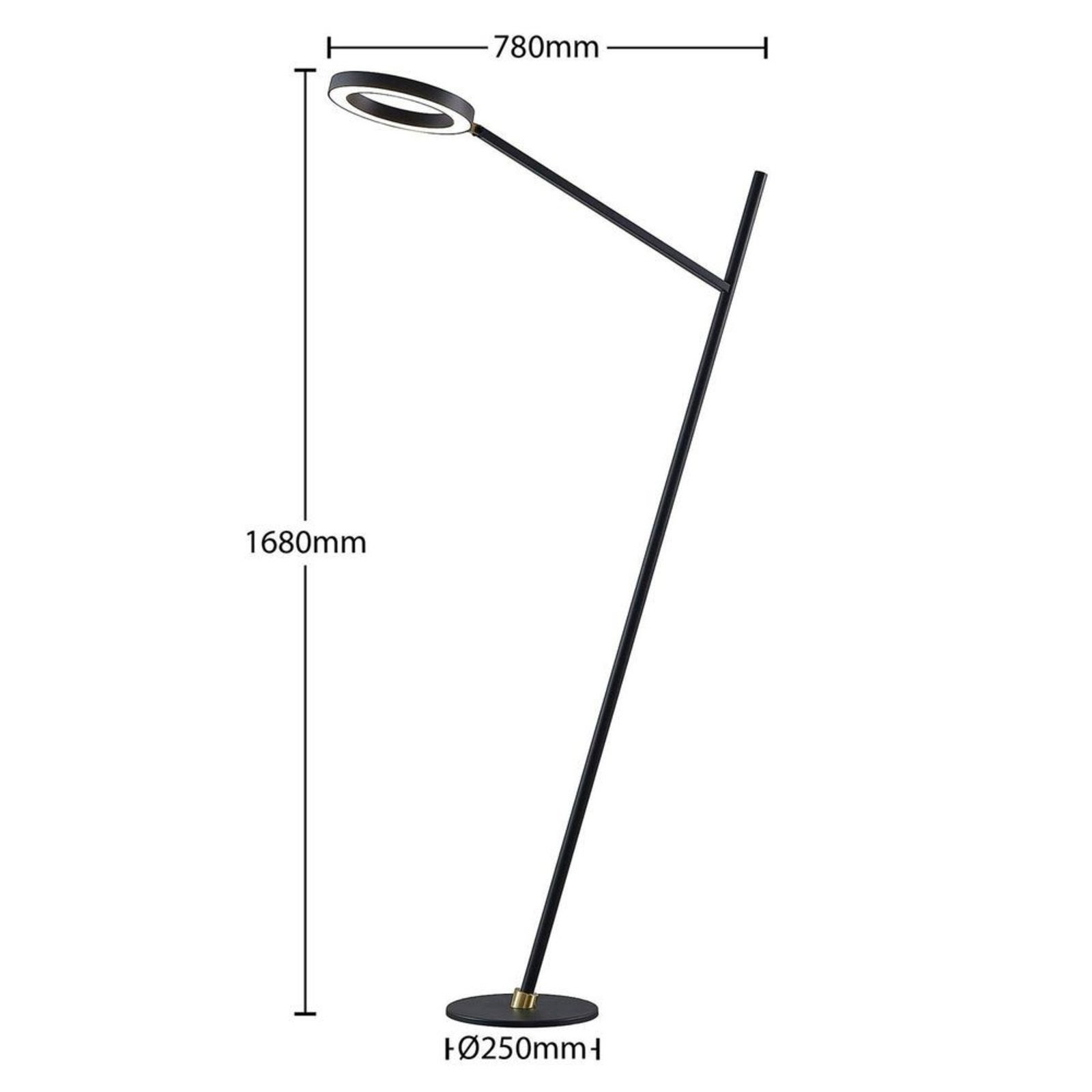 Nimbe LED Lampadar Dim. Black - Lucande