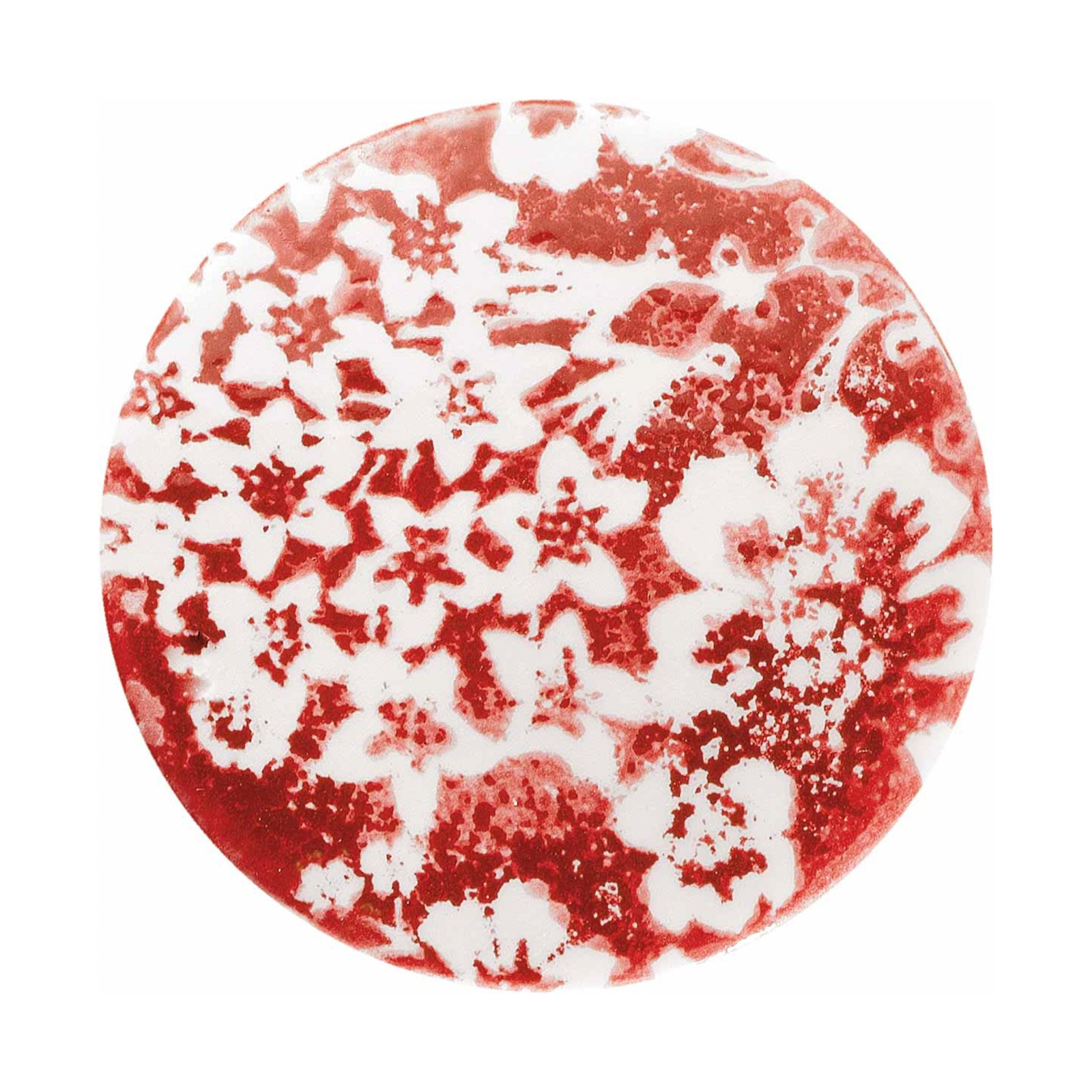 Suspension PI, motif fleurs, Ø 5,5 cm, rouge/blanc