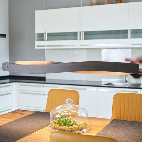 LED-Pendelleuchte Lian eiche kolonial