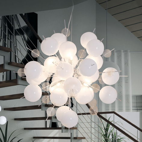 Ciekawa lampa wisząca Eksplozja kolor bieli/chromu