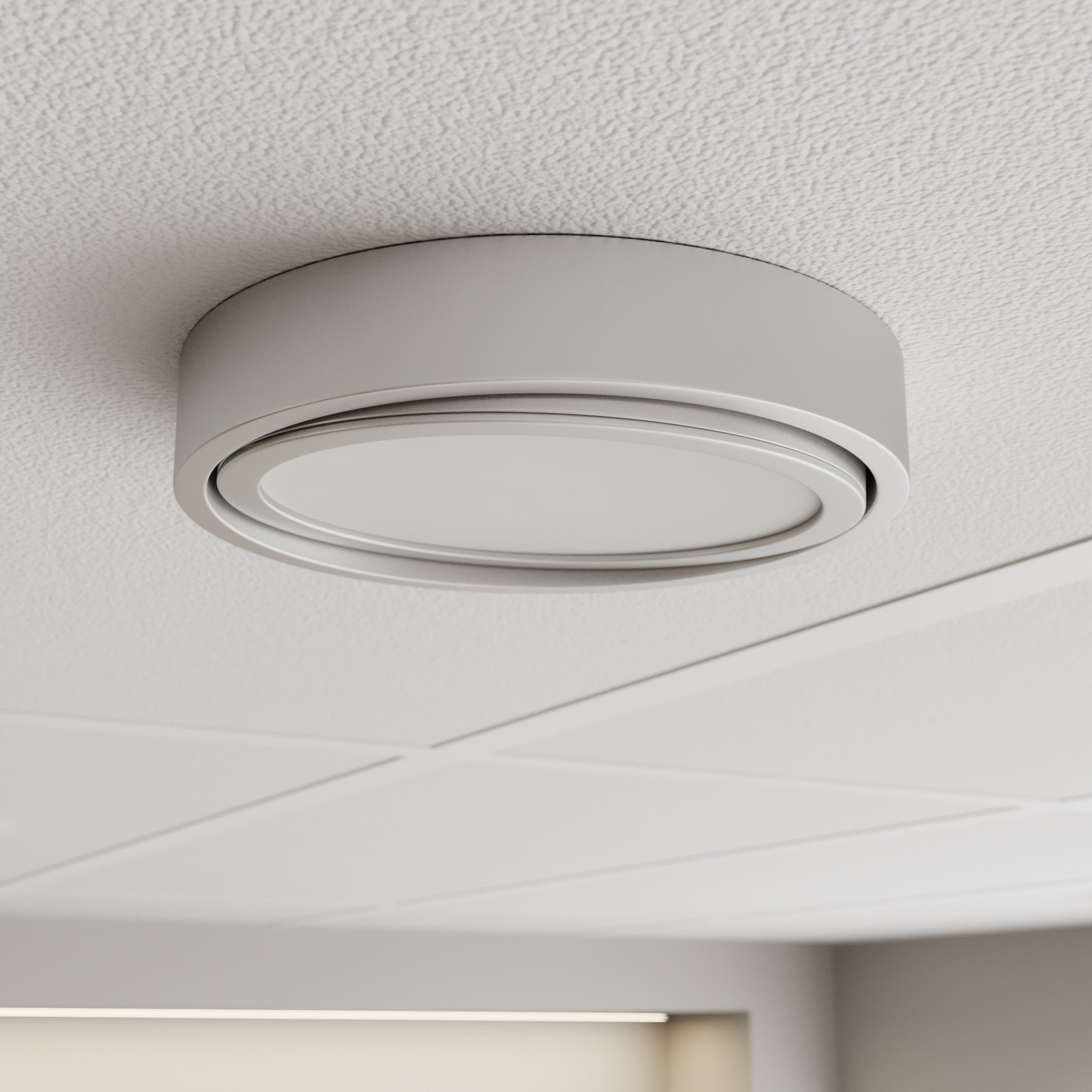 Prios Uvan LED plafondlamp draaibaar, rond, chroom