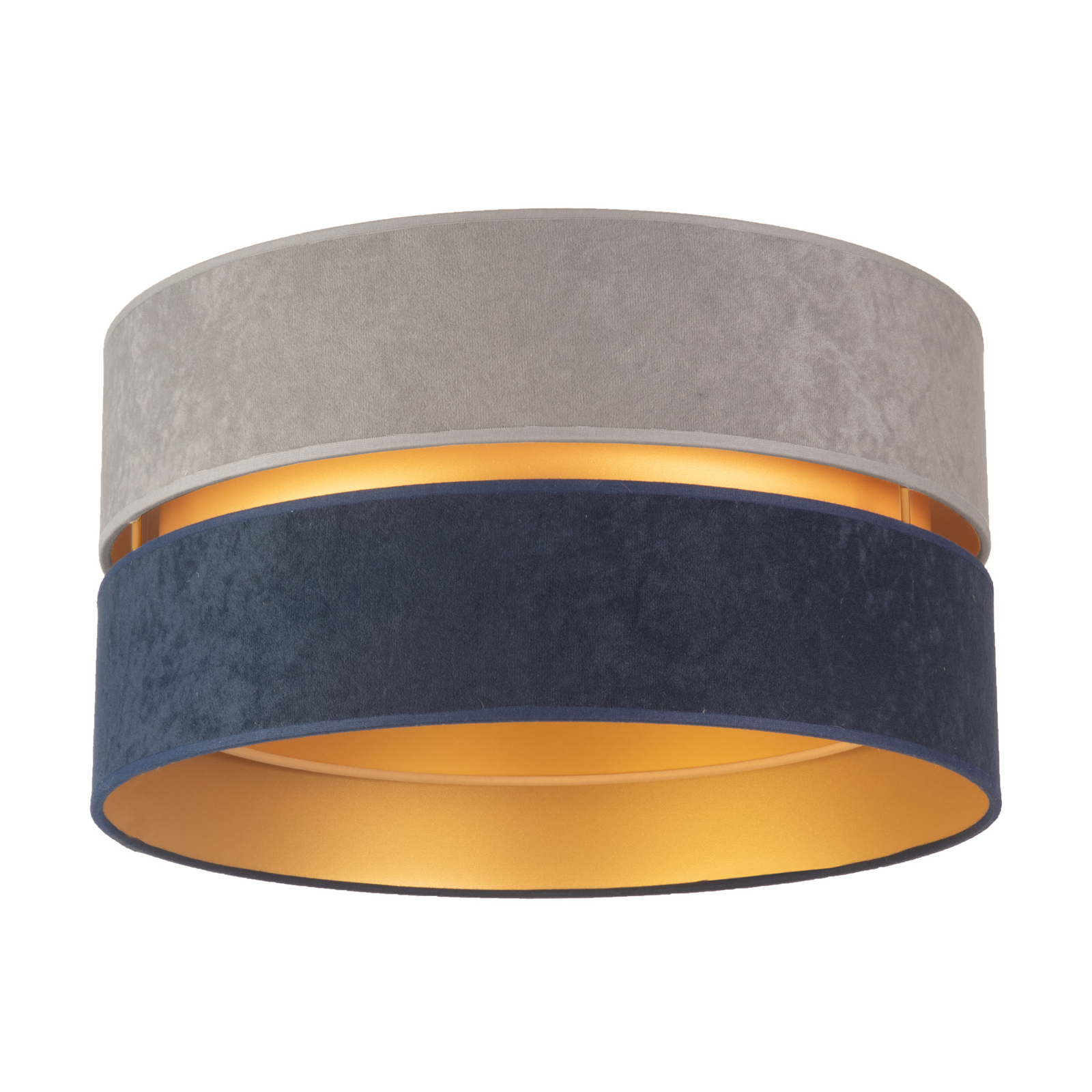 Lampa sufitowa Duo, granatowa/szara/złota, Ø60cm