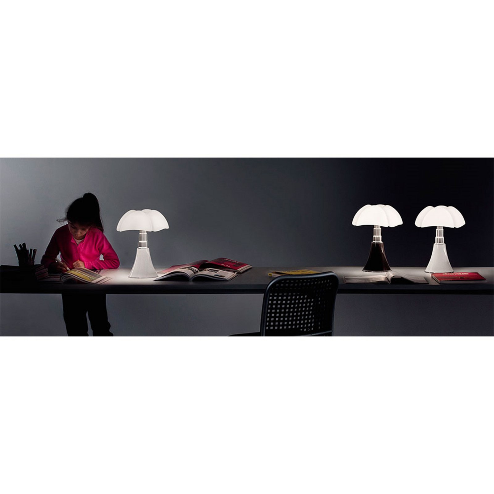 MiniPipistrello Cordless Lampă de Masă Dark Brown - Martinelli Luce