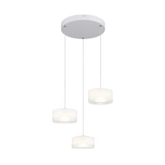Lampa wisząca Belinda LED, Ø 40 cm, biała, 3-punktowa, szkło