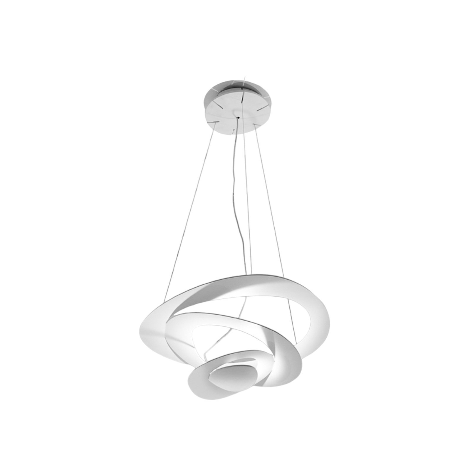 Biała designerska lampa wisząca Pirce, 67x69 cm