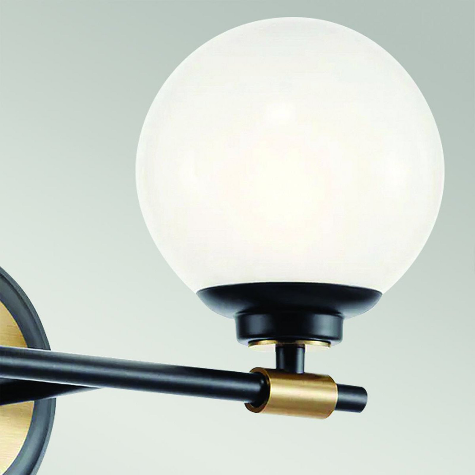 Applique Benno 2 nero-bronzo, bianco IP44 acciaio vetro G9