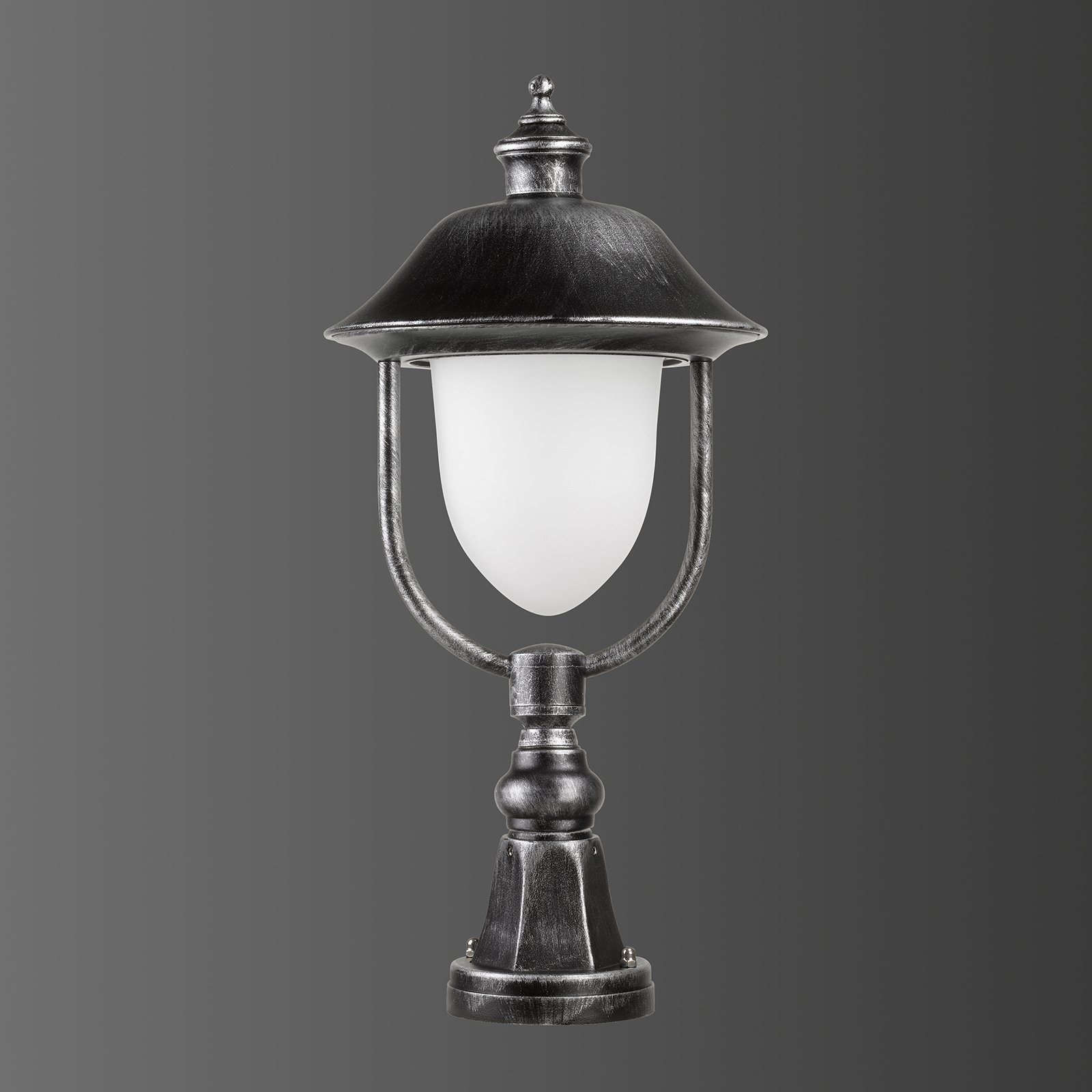 Sokkellampe 1156, sort/sølv