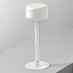 Dizajnová stolová lampa OLEV Tee s dobíjacou batériou, biela