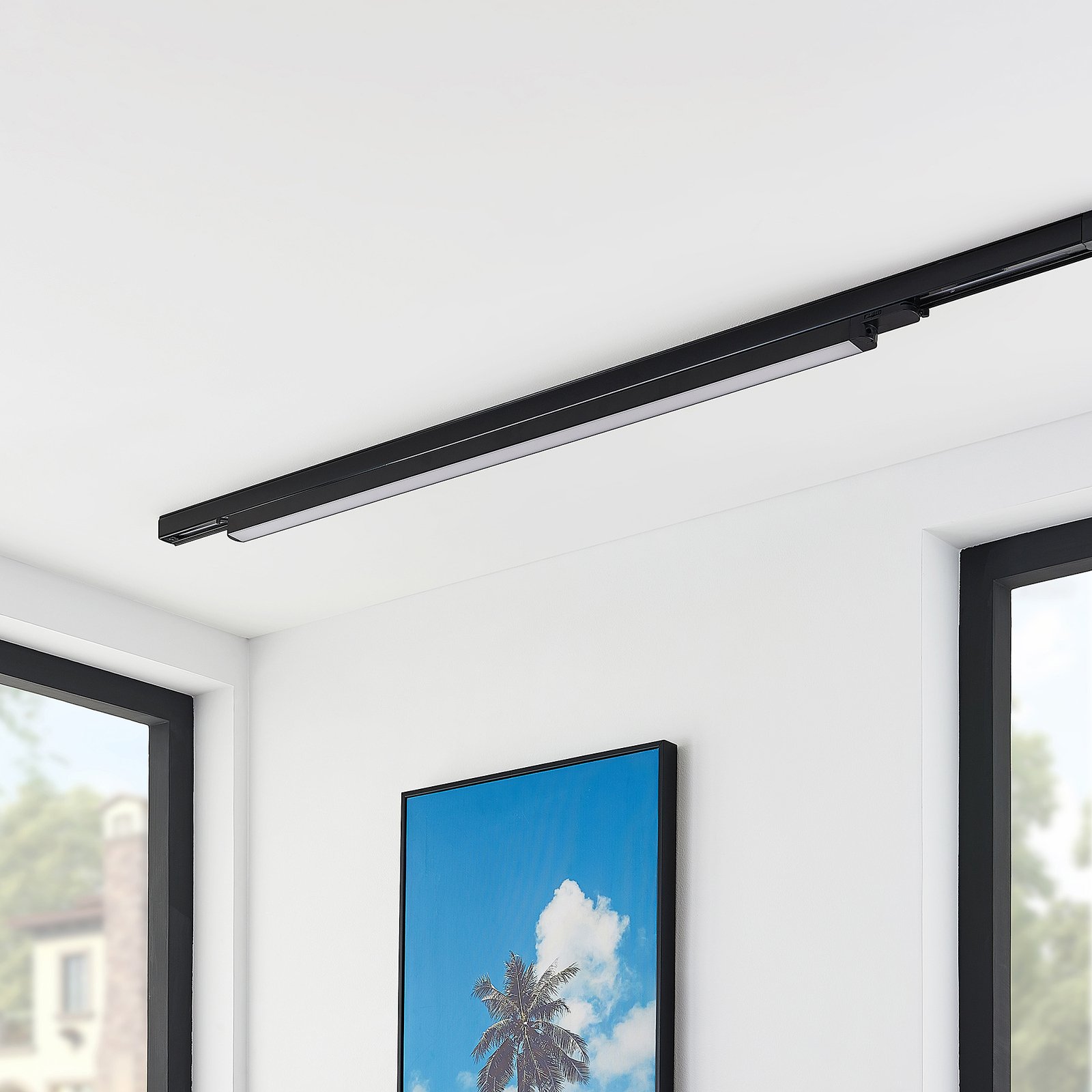 Arcchio LED-Schienenleuchte Harlow, schwarz, 109 cm, 3.000K