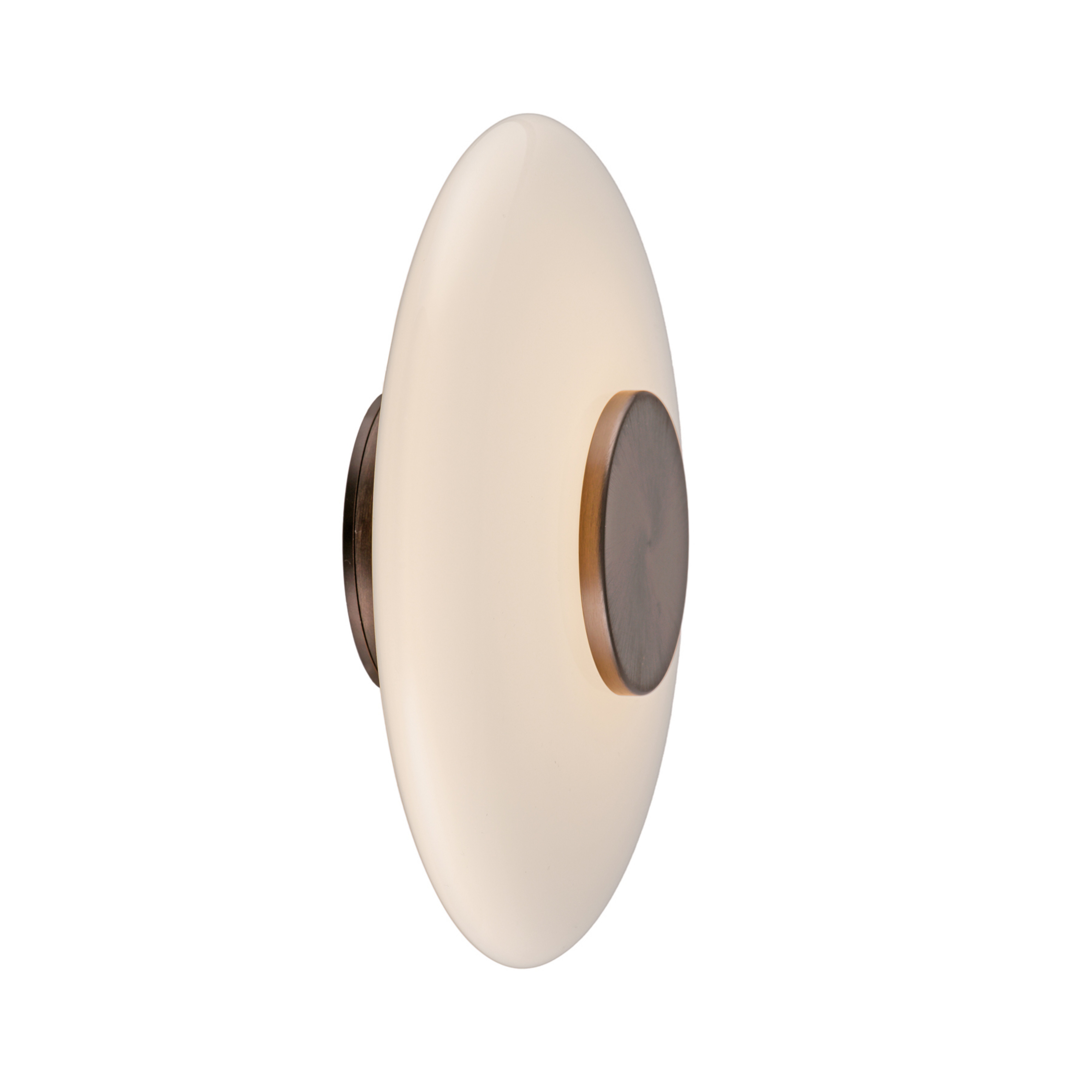 Vitrum LED-Wandlampe, braun/opal Glas/Alu, Ø 22 cm - PURE