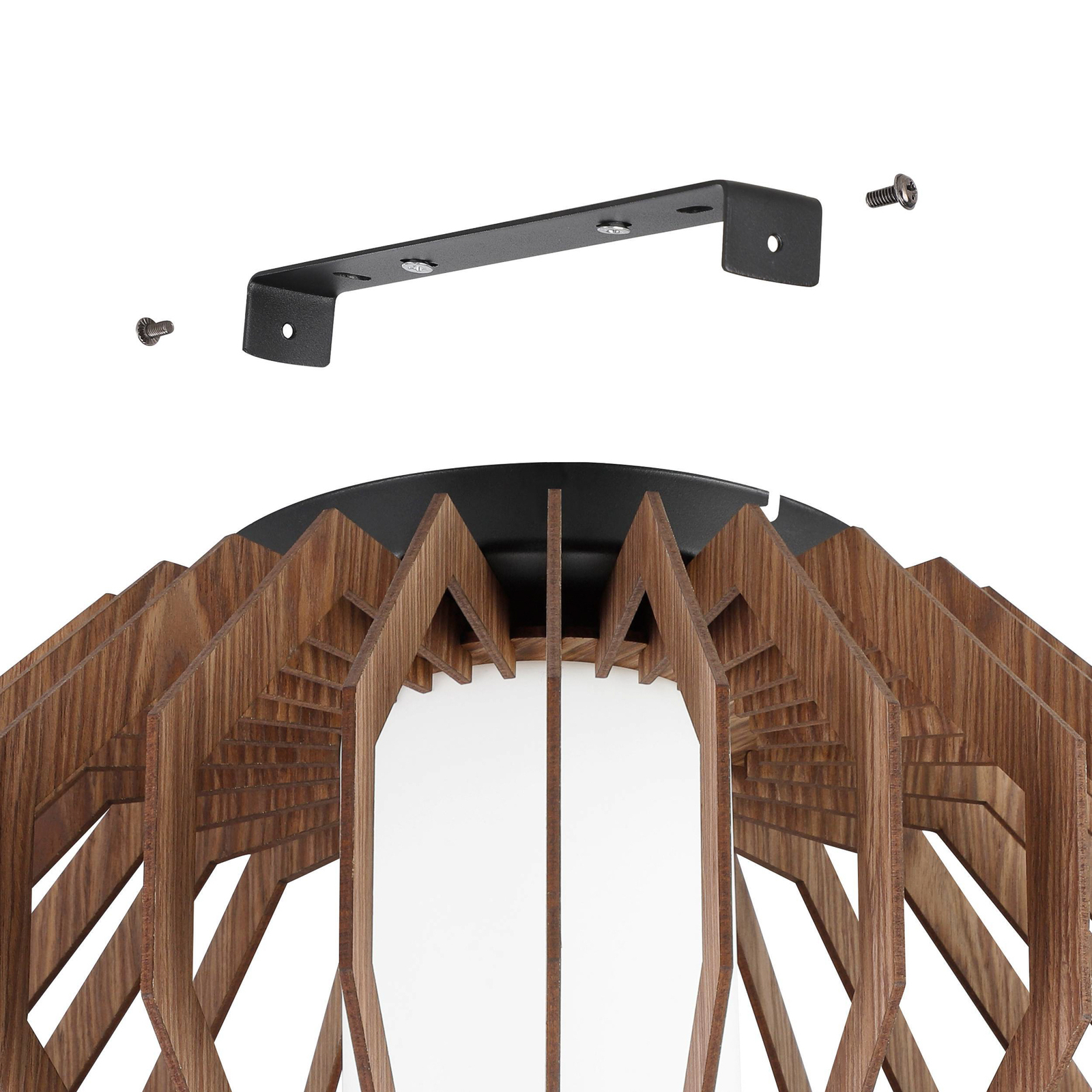 Candeeiro de teto Rusticaria com suportes de madeira