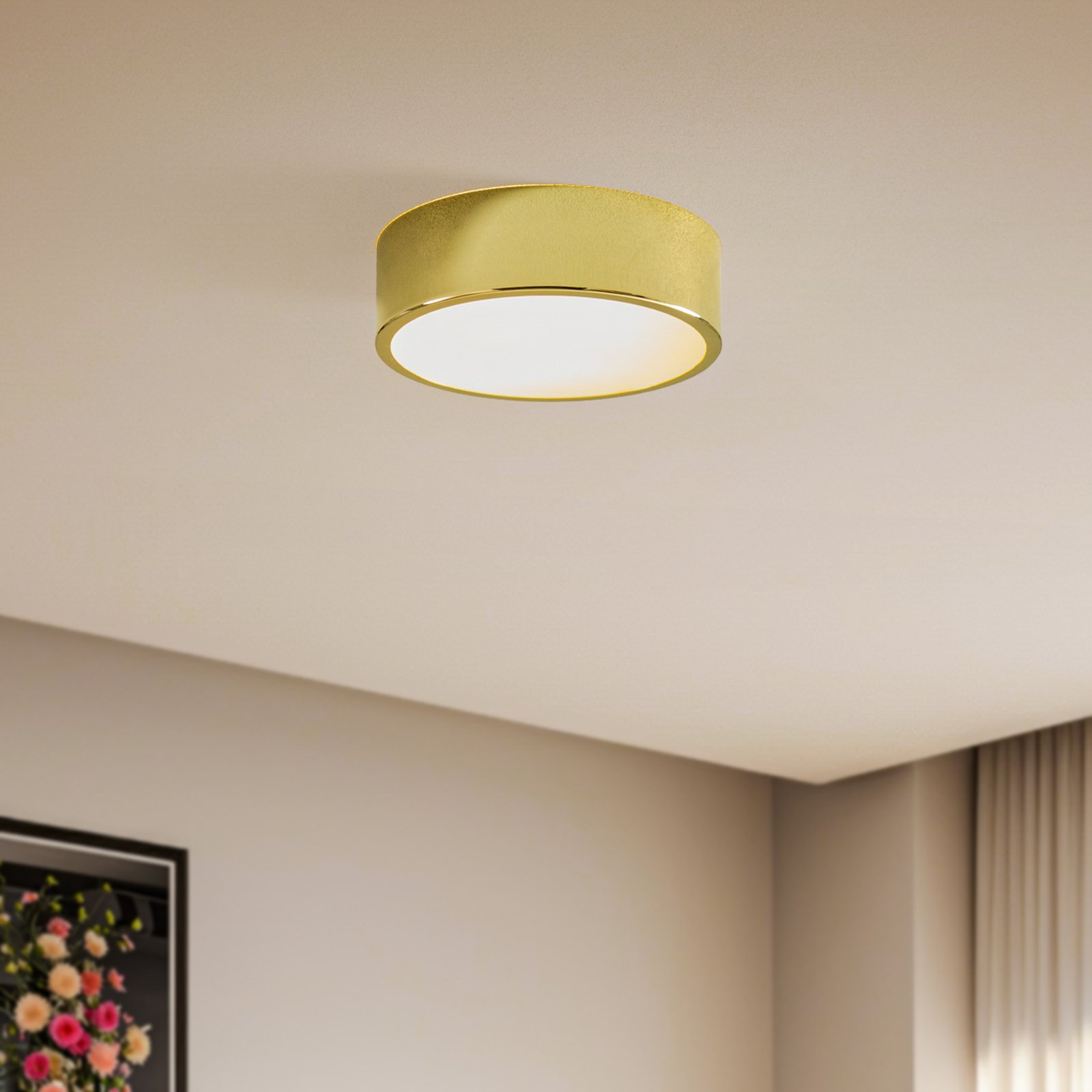 Kimban ceiling light made of metal, Ø 26 cm, gold