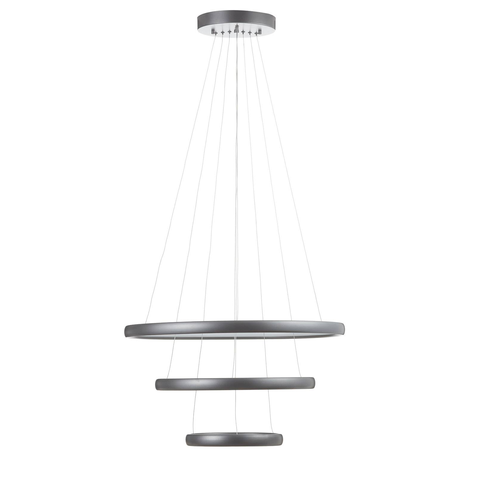 Suspension LED Trinity en aluminium argentée