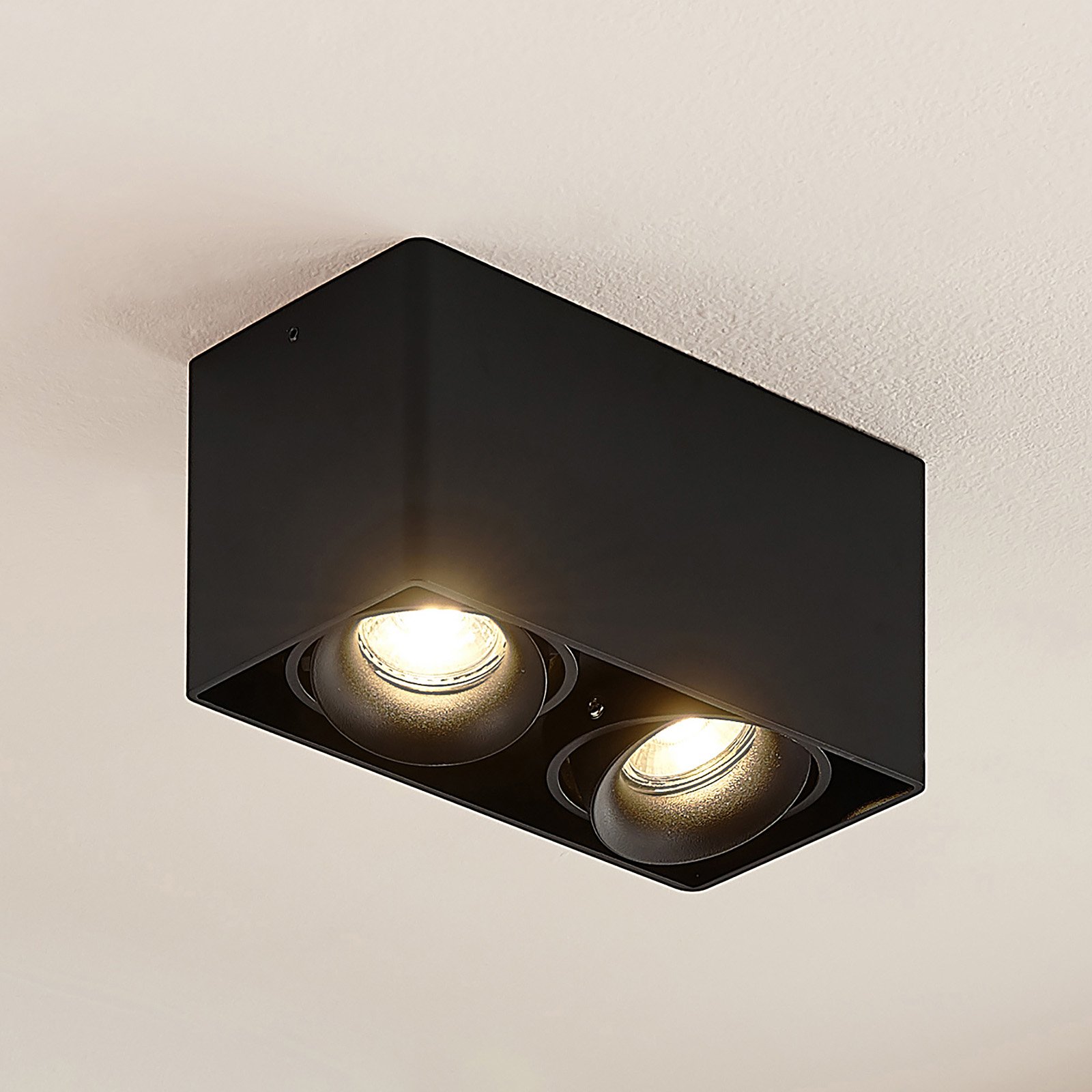 Arcchio Kubika downlight GU10, 2-lamps, zwart