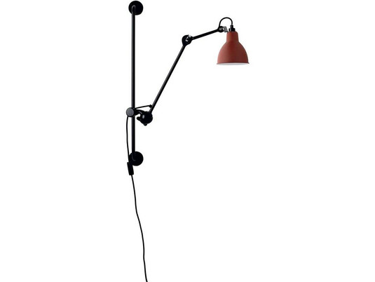 Lampe Gras 210 Round Wall Light, black/red - DCW