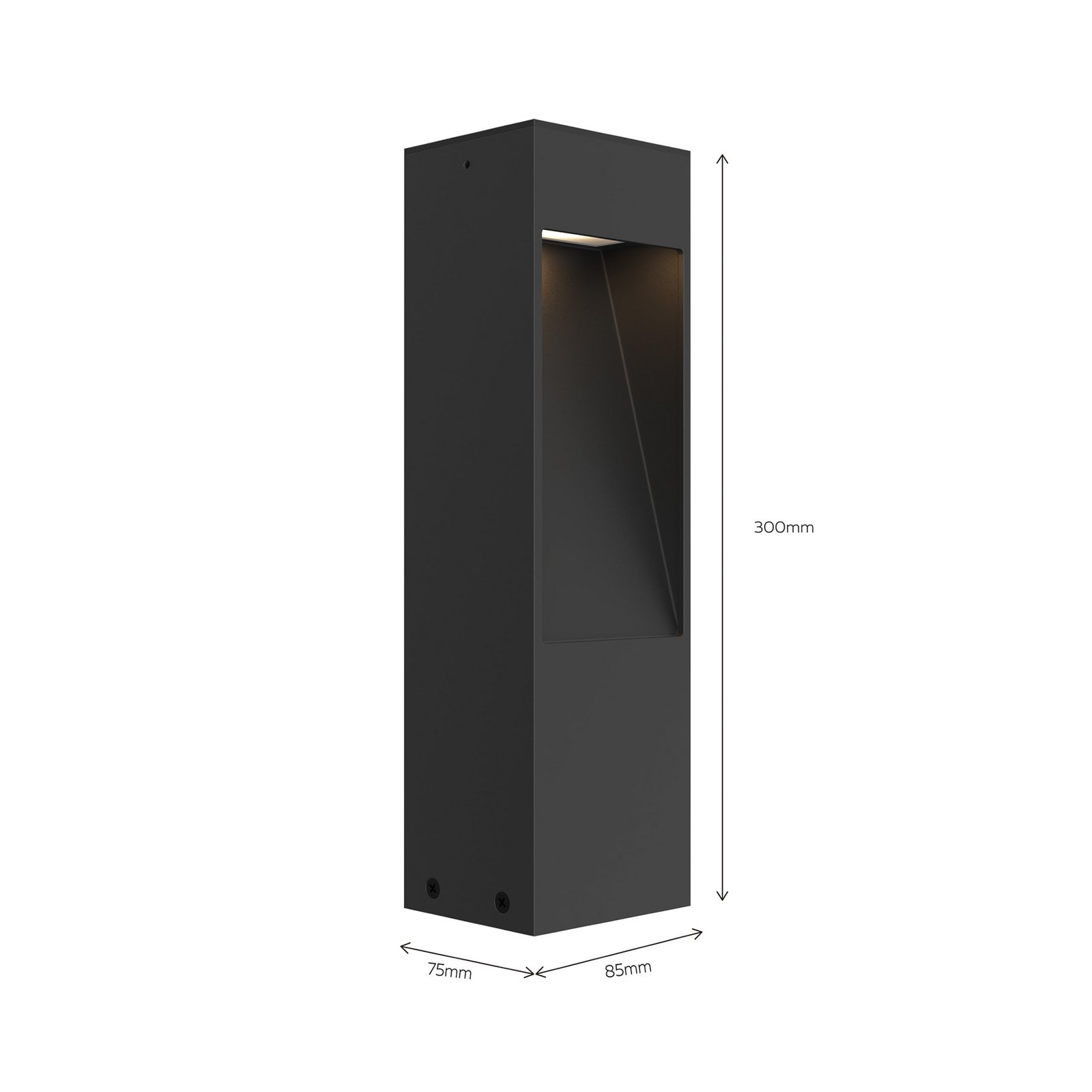 Calex LED pedestal light Terni, black aluminium, IP65