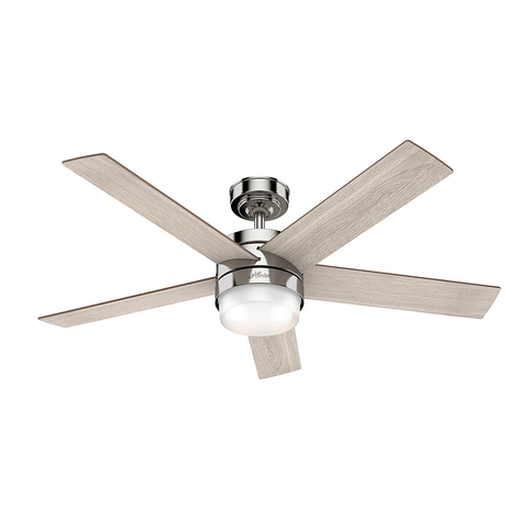 Hunter Claudette Ventilator mit Licht eiche/nickel