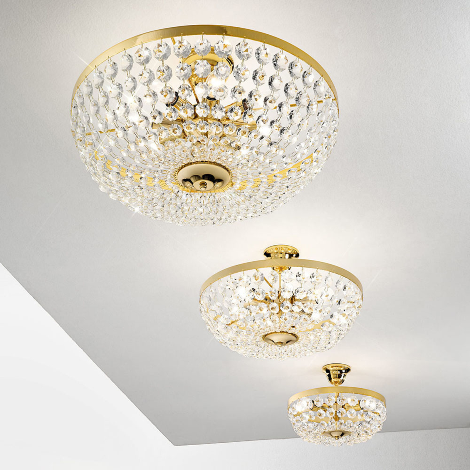 Valerie ceiling light, gold, Ø 30 cm