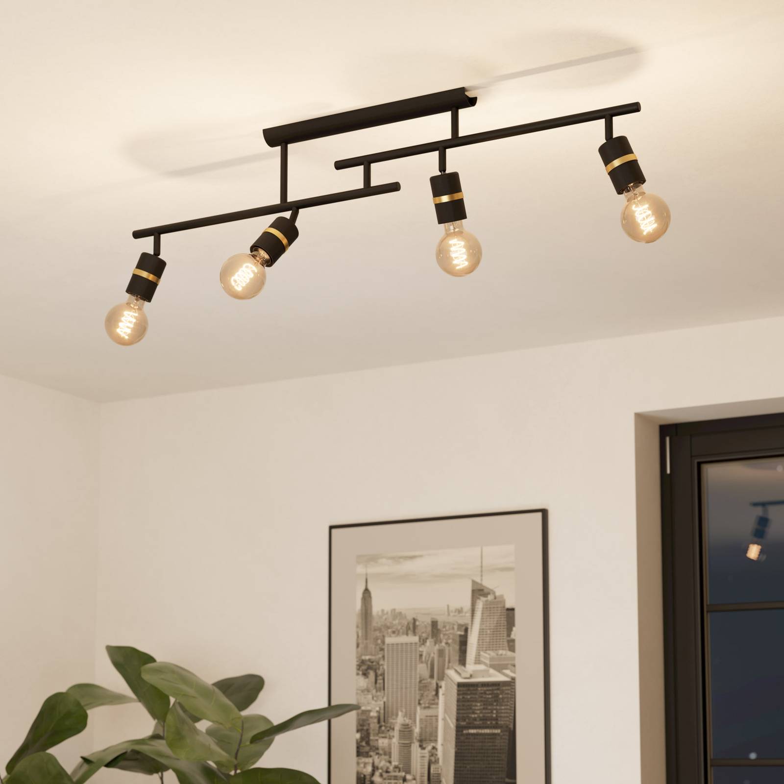 Photos - Chandelier / Lamp EGLO Lurone ceiling light, black, 4-bulb 