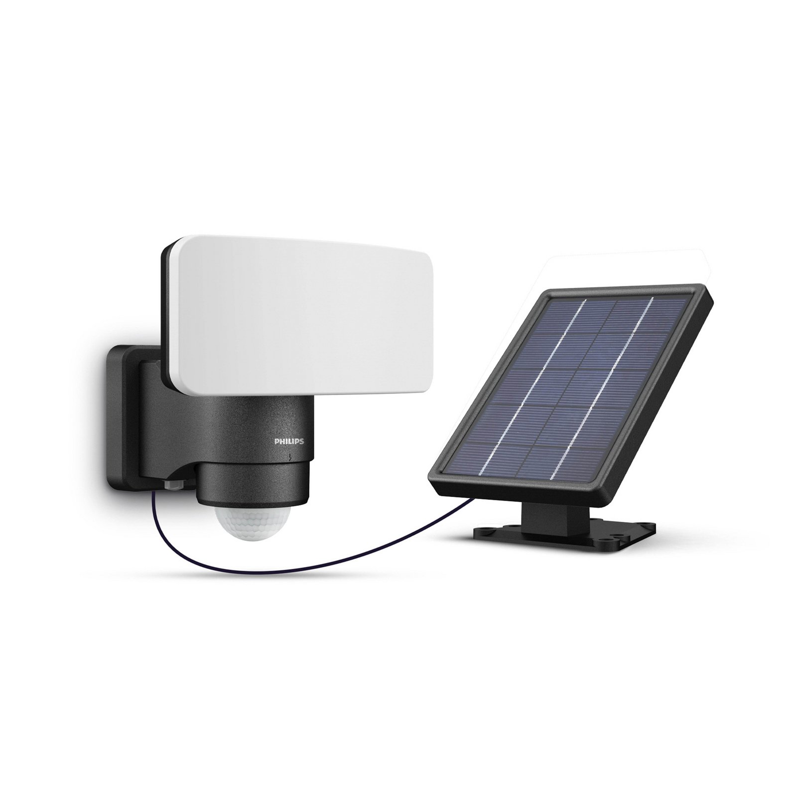 Philips Faretto da esterno a LED solare Tylus, nero 3.000K Sensore