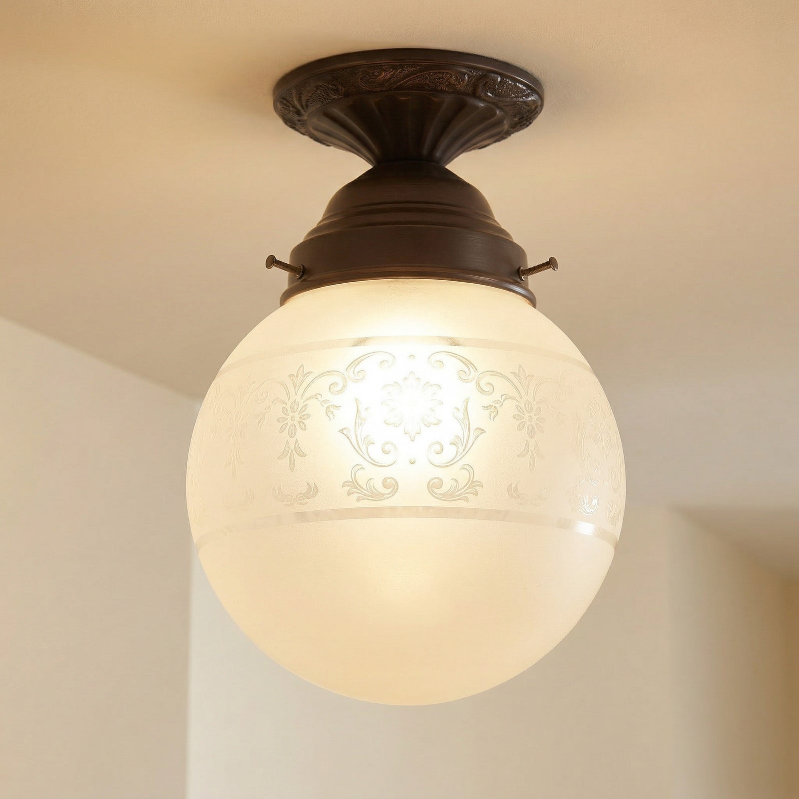 Berliner Messinglampen Jack plafonieră lucrată manual - Hol - antic alb - Metal