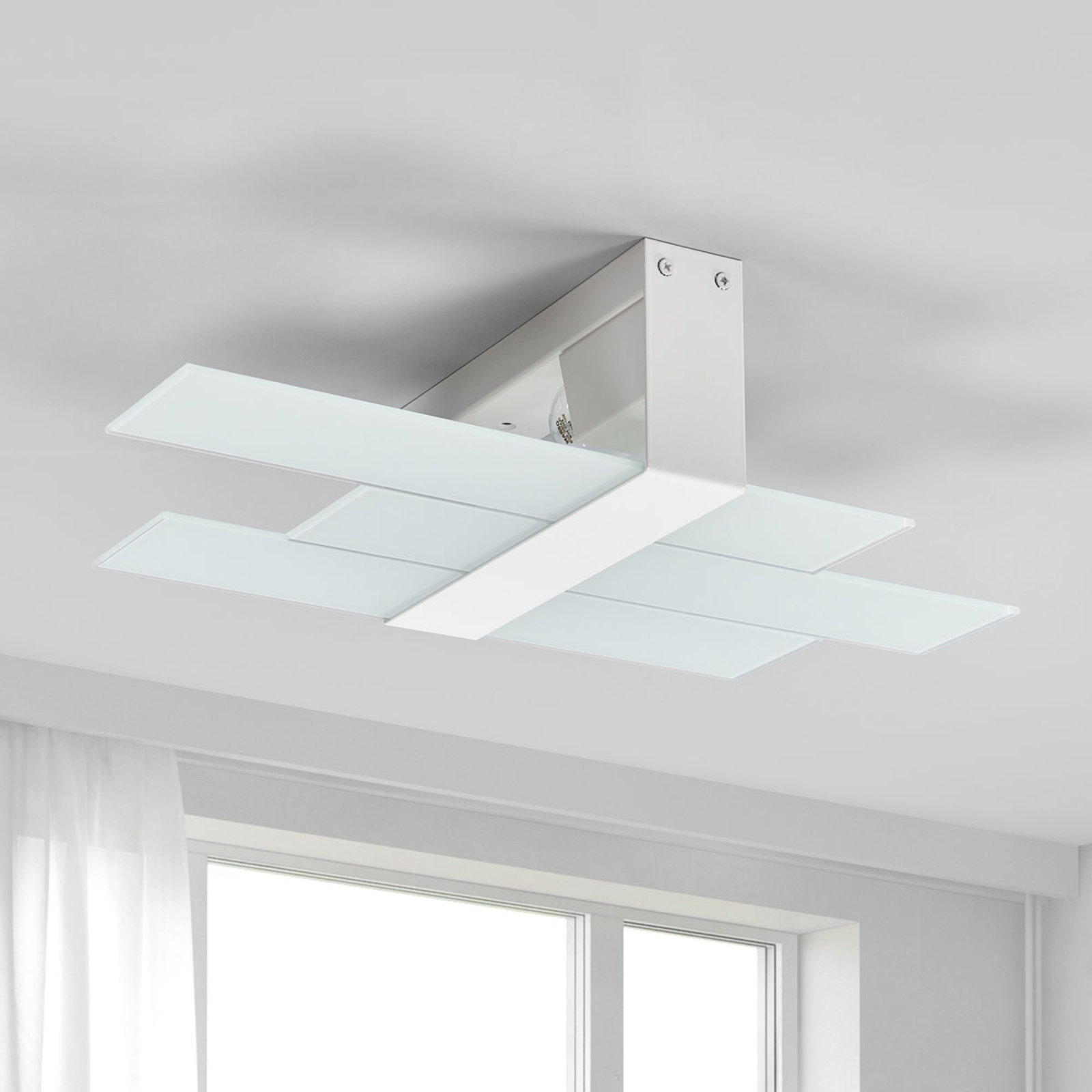 Modern ceiling light Triad, 48 cm, white