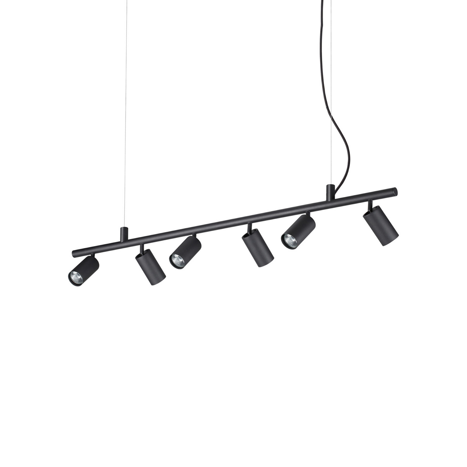 Lampă suspendată IDEAL LUX Dynamite Round negru cu 6 becuri - Camera de zi / sufragerie - Modern - Metal