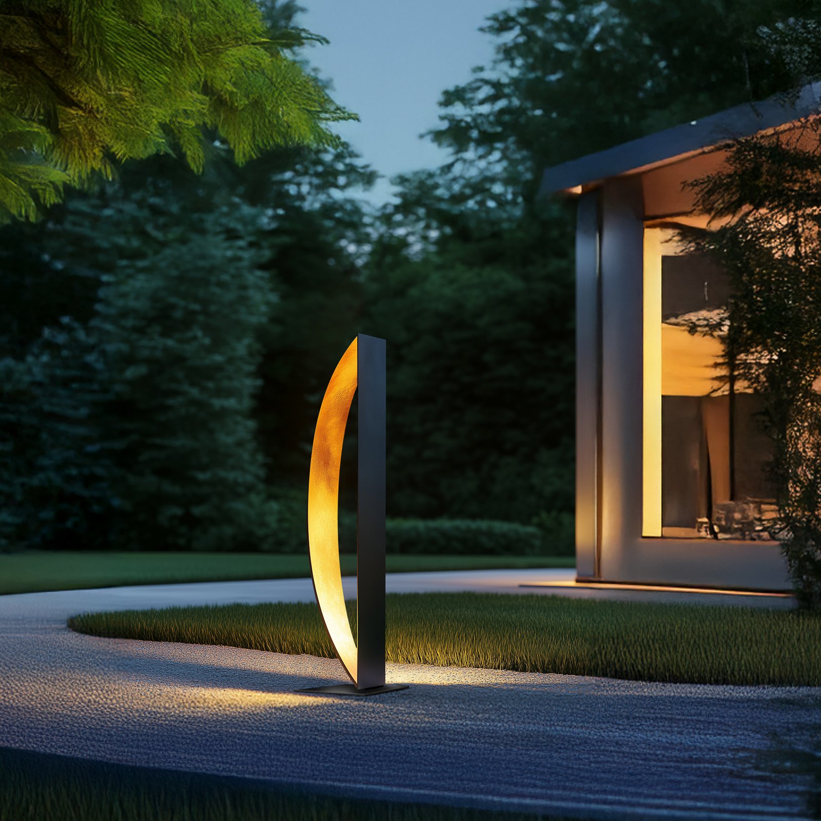 Lucande LED patio light BOW, 120 cm, metal, IP65