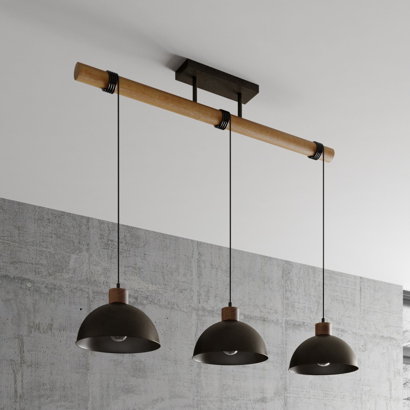 Holgar Pendant Green/Wood - Lindby