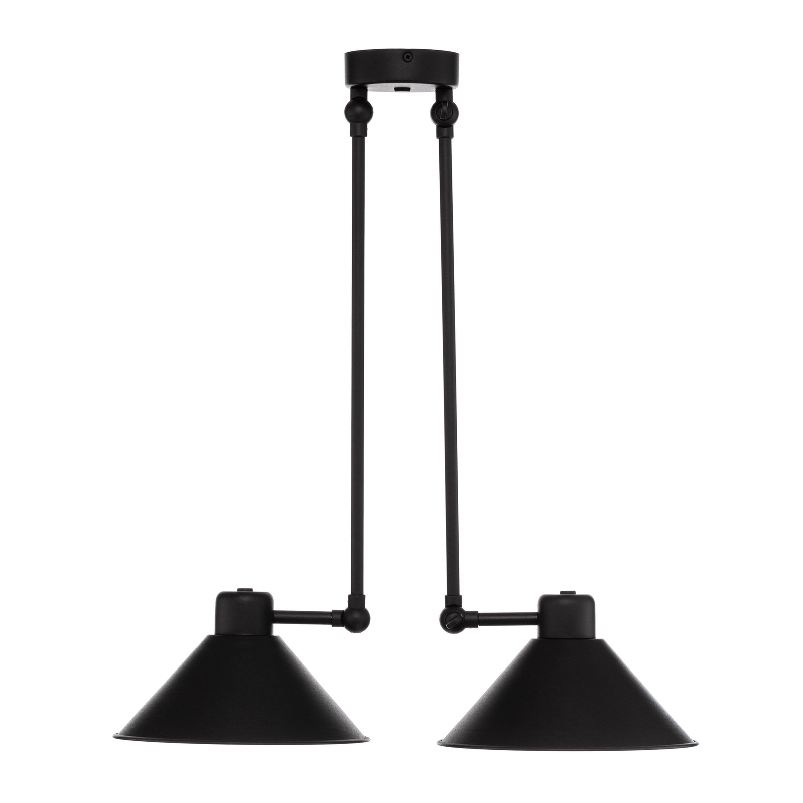 Hanglamp Alan, bewegelijk, zwart, 2-lamps