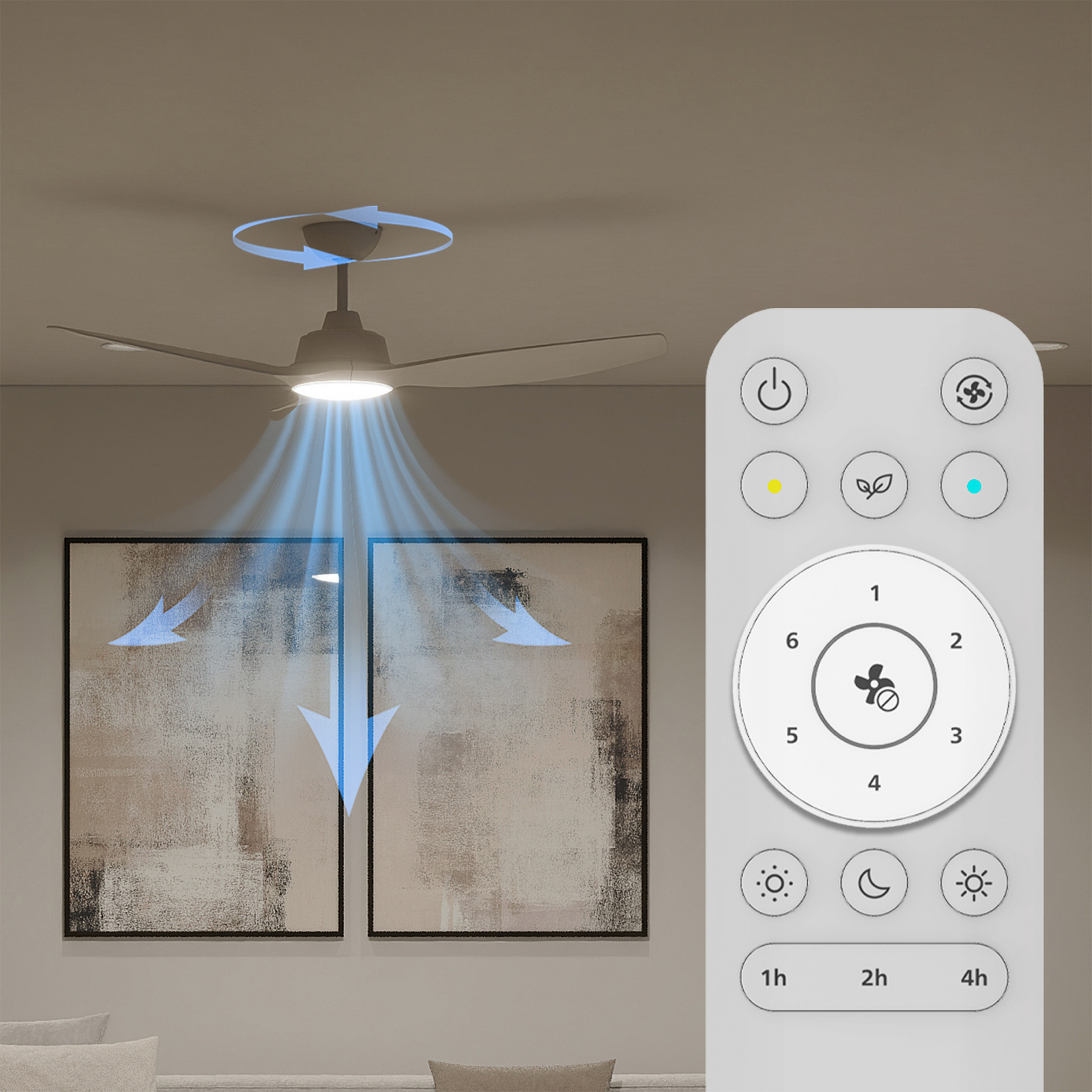 Wentylator sufitowy LED Philips Fixed, średnica 132 cm, biały, CCT