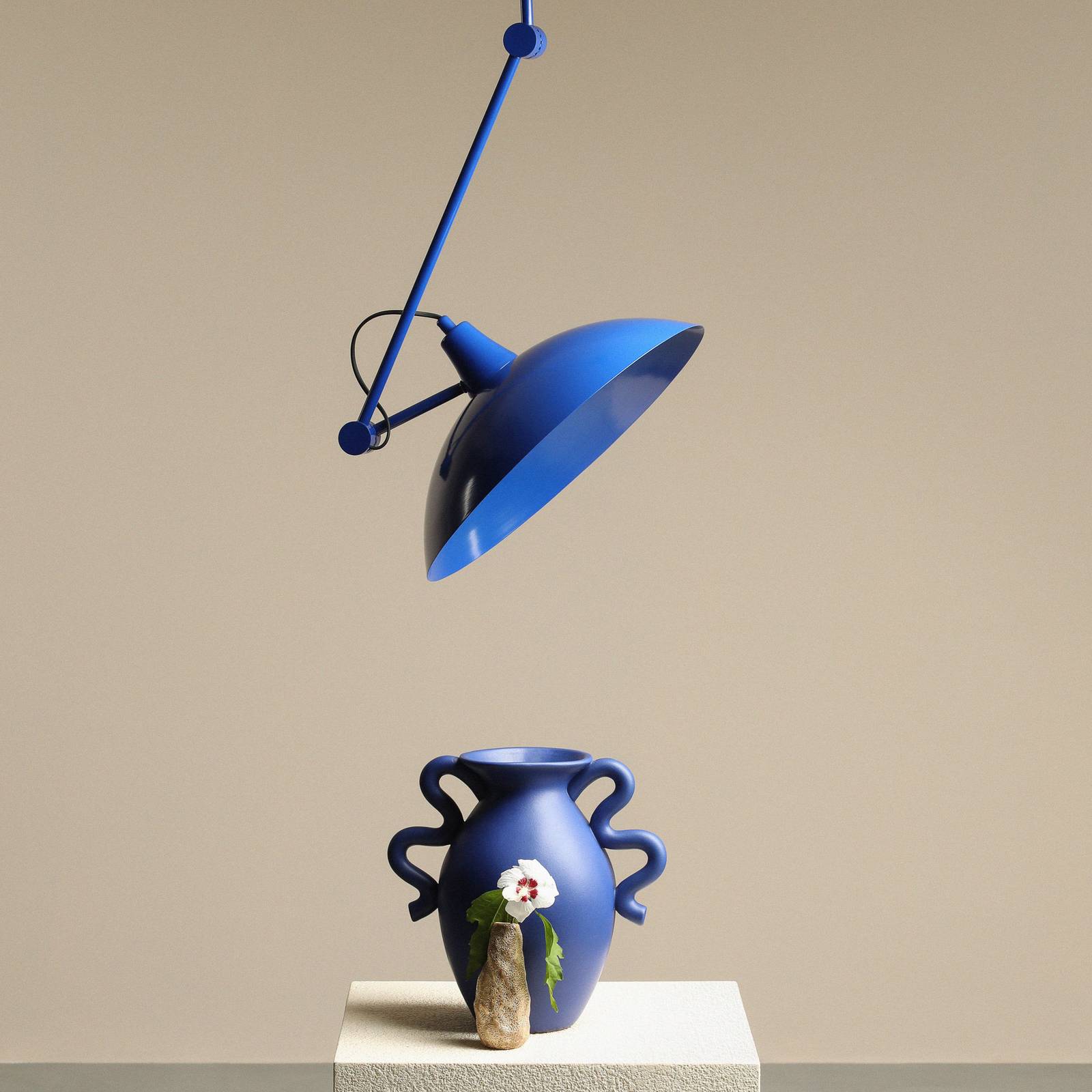 Hängeleuchte Melos, blau, Ø 36 cm, Metall günstig online kaufen