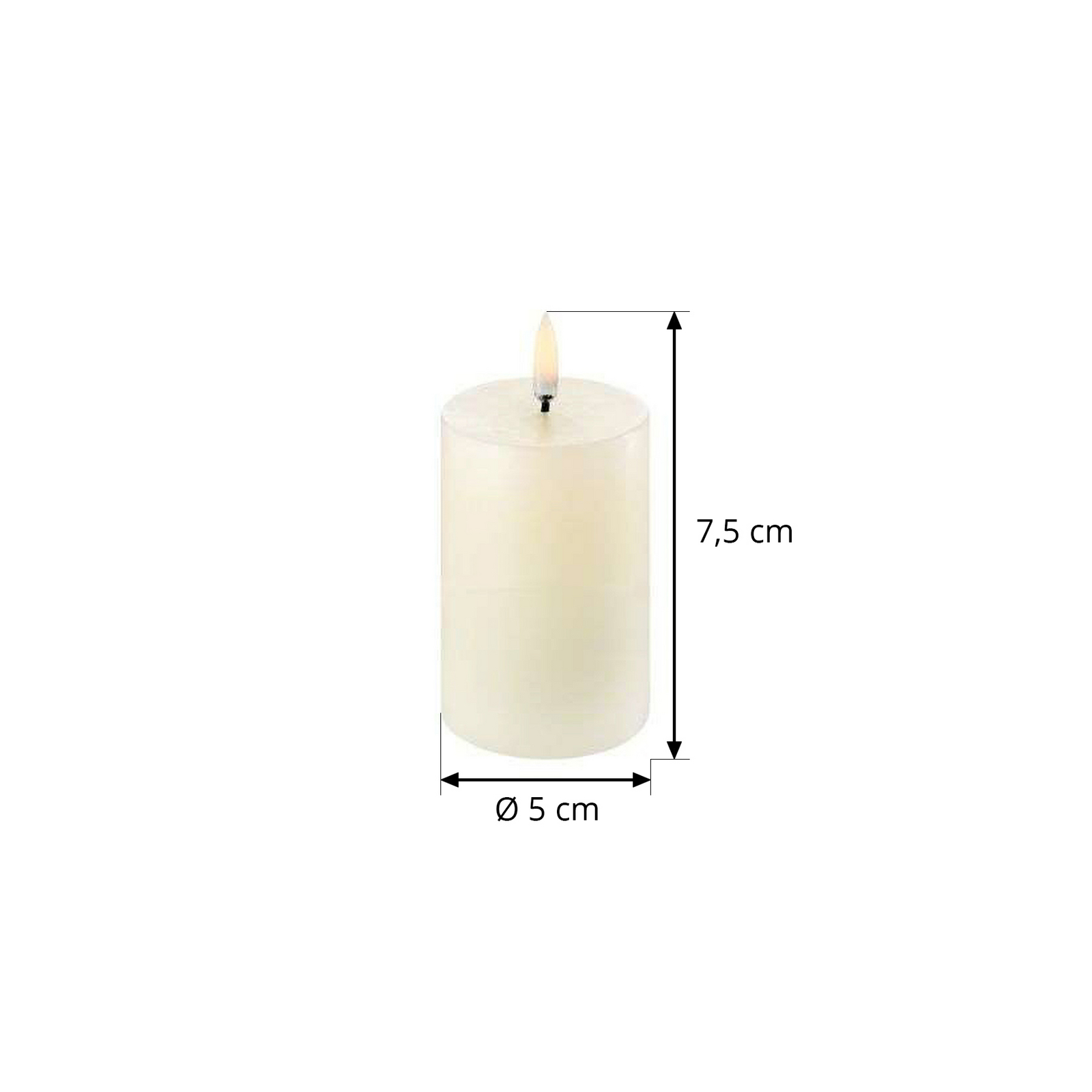 Bougie Pilier LED 5x7,5 cm Ivory - Uyuni Lighting Bougie Pilier LED 5x7,5 cm Ivory - Uyuni Lighting