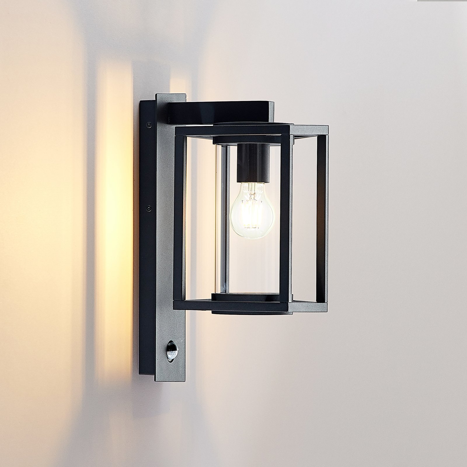 Lucande Außenwandlampe Ferda, 2er-Set, anthrazit Sensor IP44