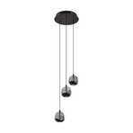 Hayley LED-Pendelleuchte dreiflammig schwarz Glas - Lucande