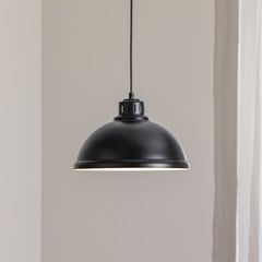 Duża lampa wisząca Sven, 1-punktowa, czarna, stal, E27