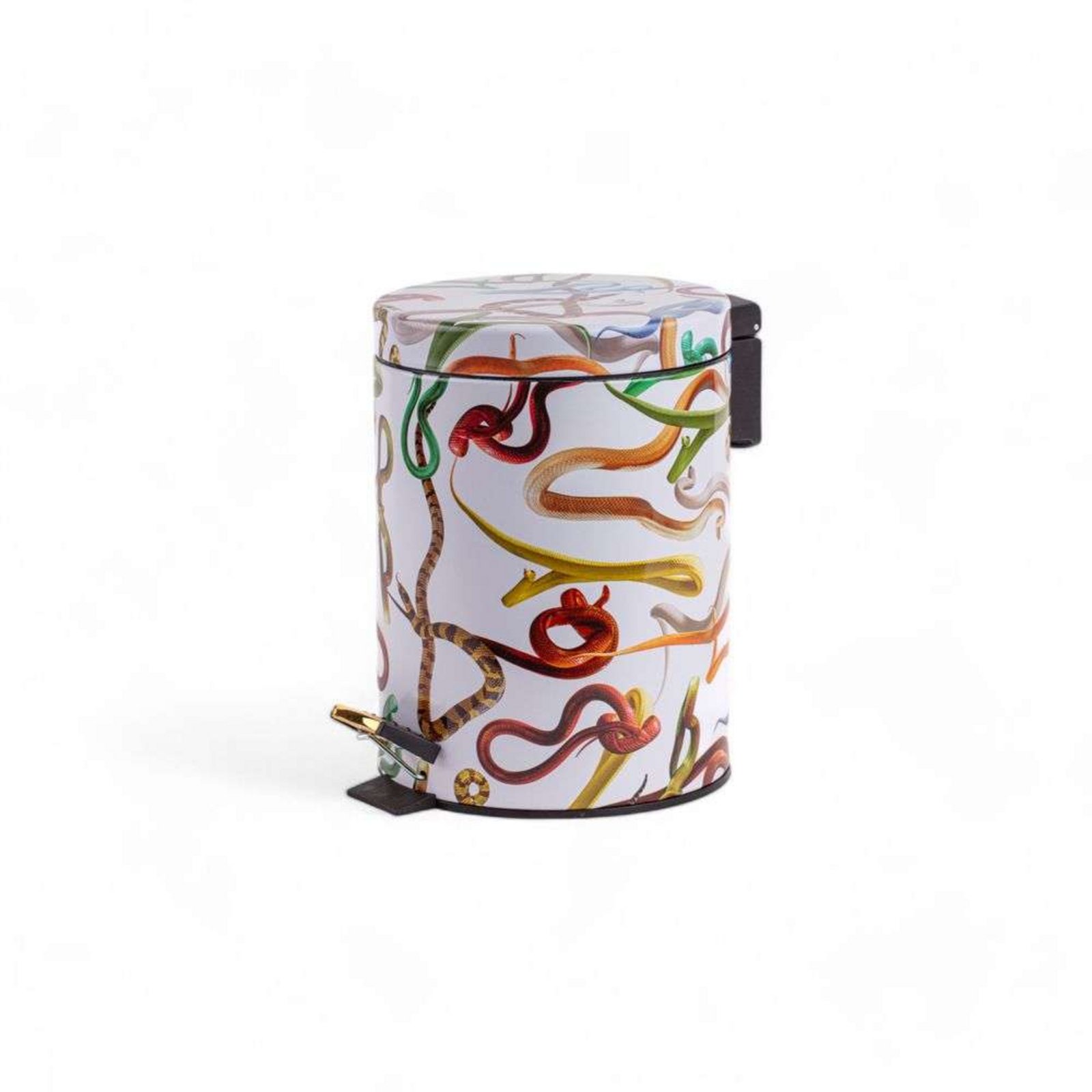 Snakes Toiletpaper Home Dustbin Ø20,5xH27,5 Alb/Multicolor - Seletti