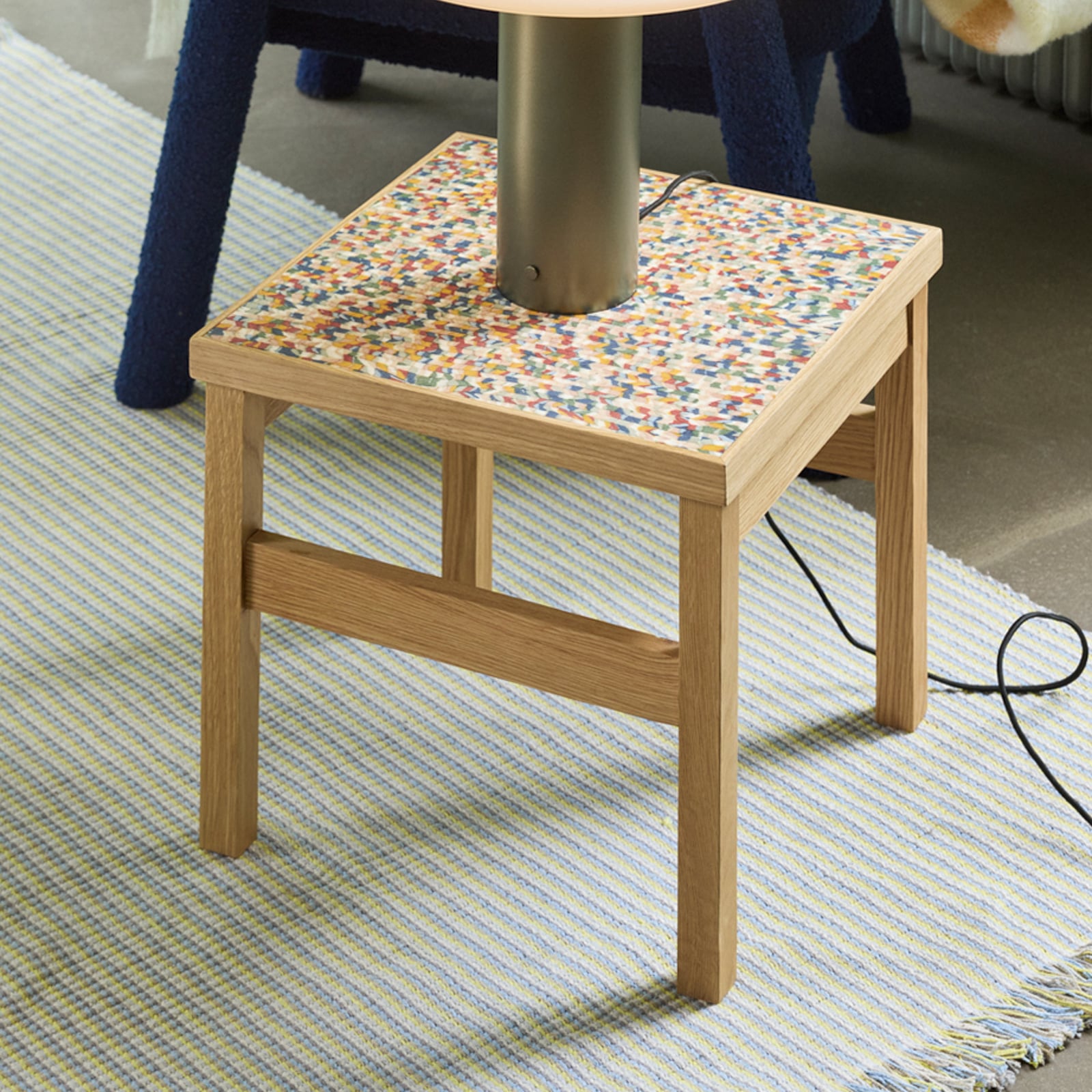 Tavolino Confetti color naturale/colorato, altezza 38 cm - Hübsch