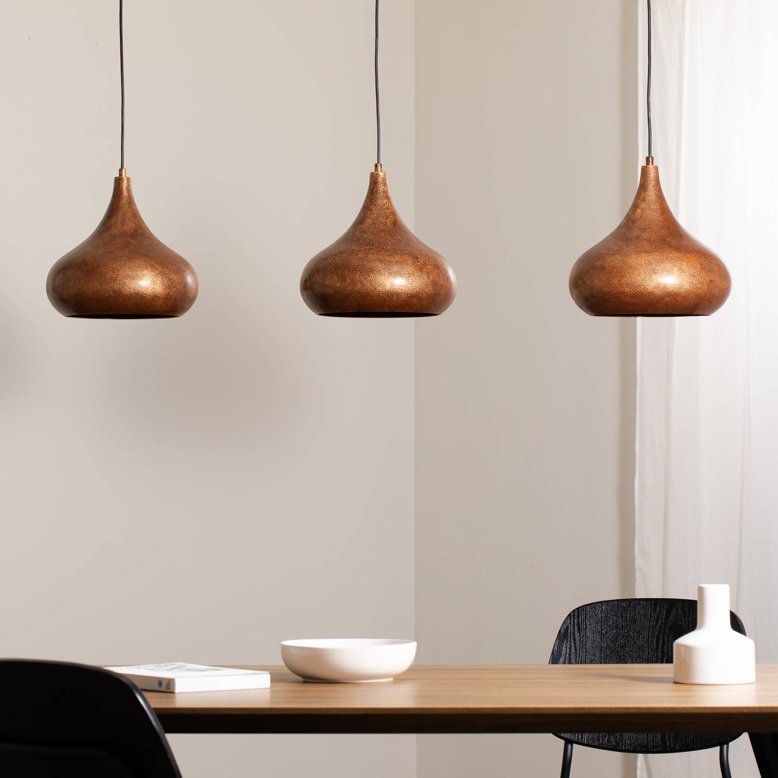 Hängeleuchte Muba, altmessing, Länge 120 cm, Metall günstig online kaufen