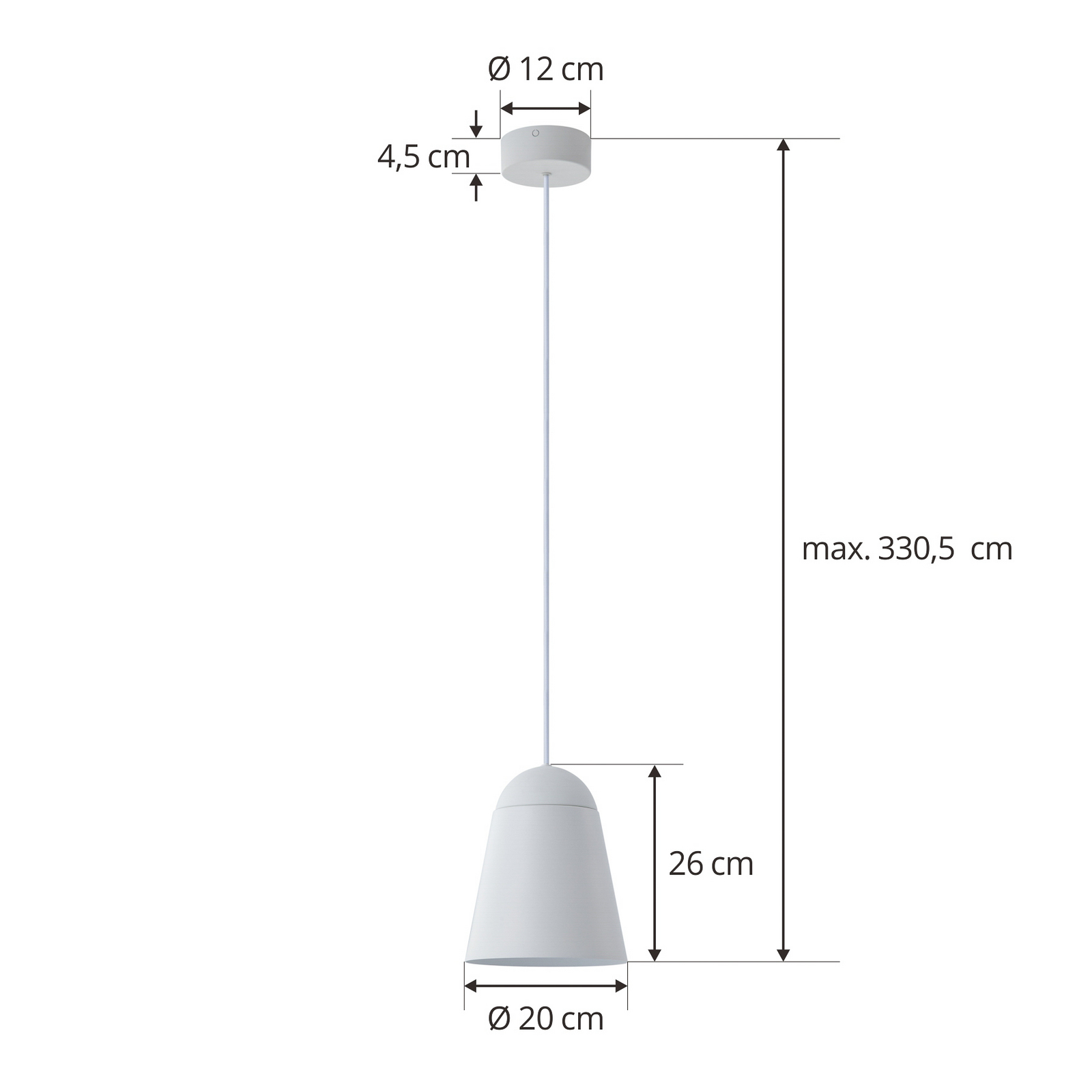 Montes Pendelleuchte, weiß, Ø 20 cm, Aluminium - NOLA