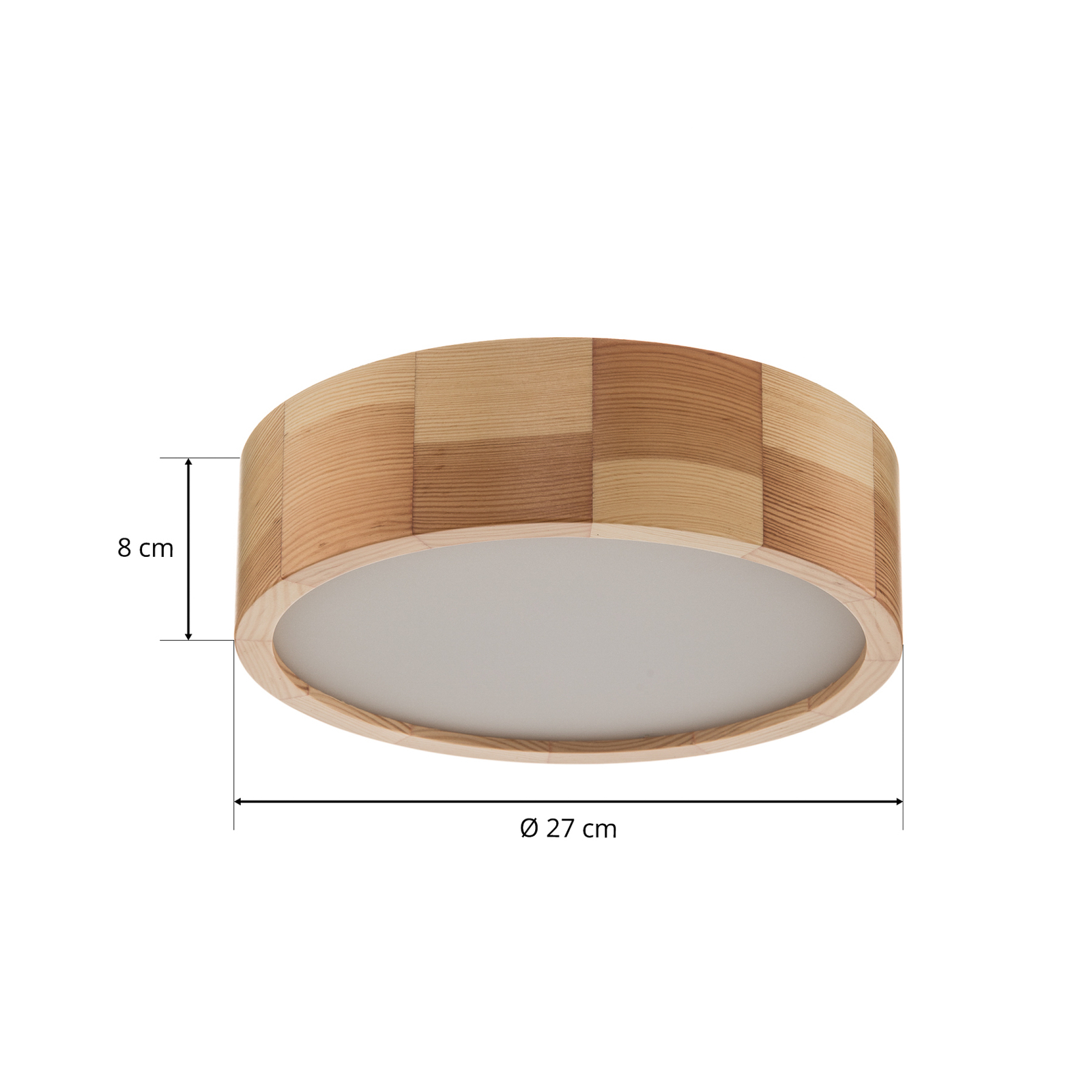 Envostar Kerio lampa sufitowa, Ø 27 cm, sosna