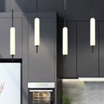 CUMBERLAND LED pendant light, black, Ø 13 cm, metal/glass