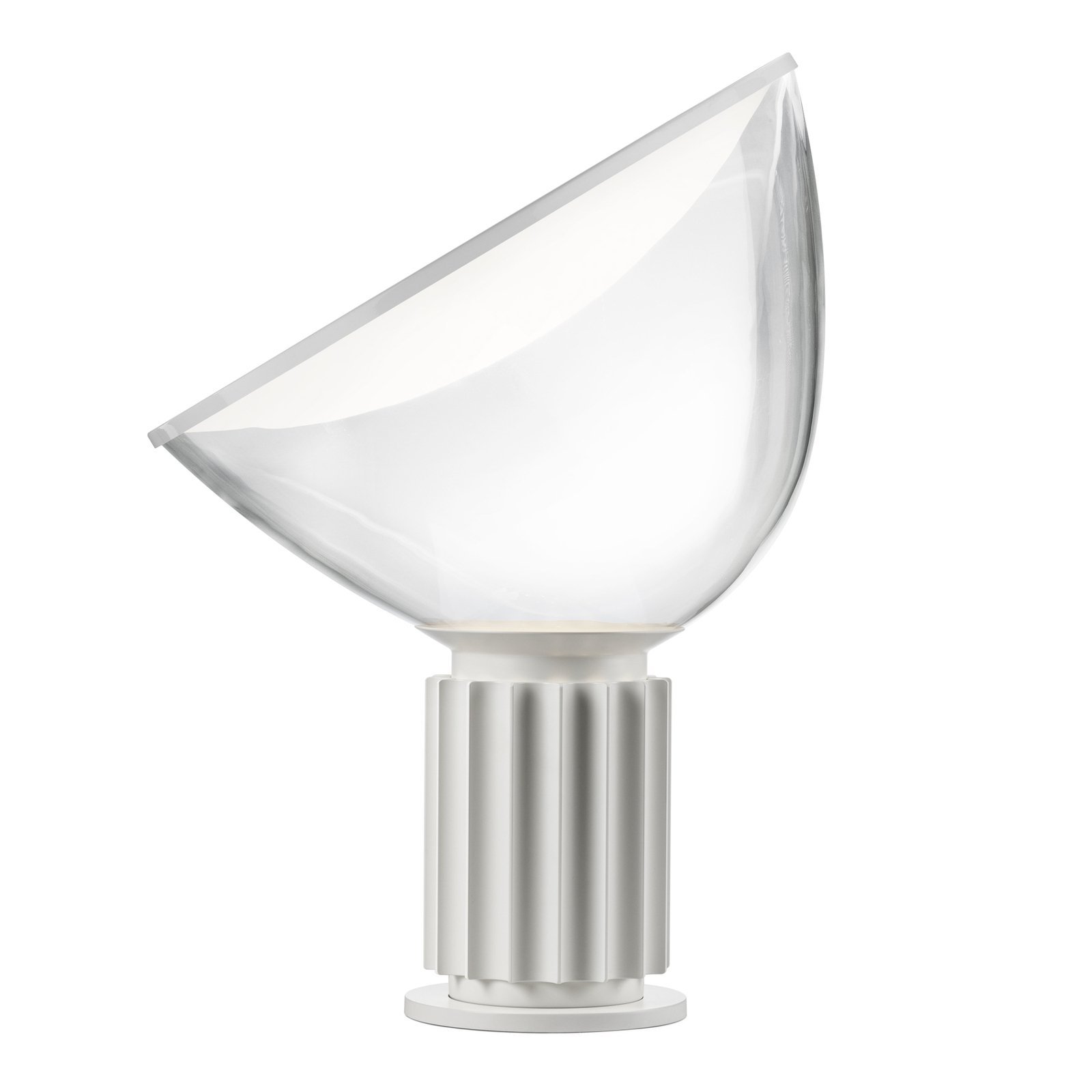 Stolná LED lampa FLOS Taccia, biela, sklo