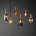Lampada a sospensione Joanet con vetro fumè 6 luci