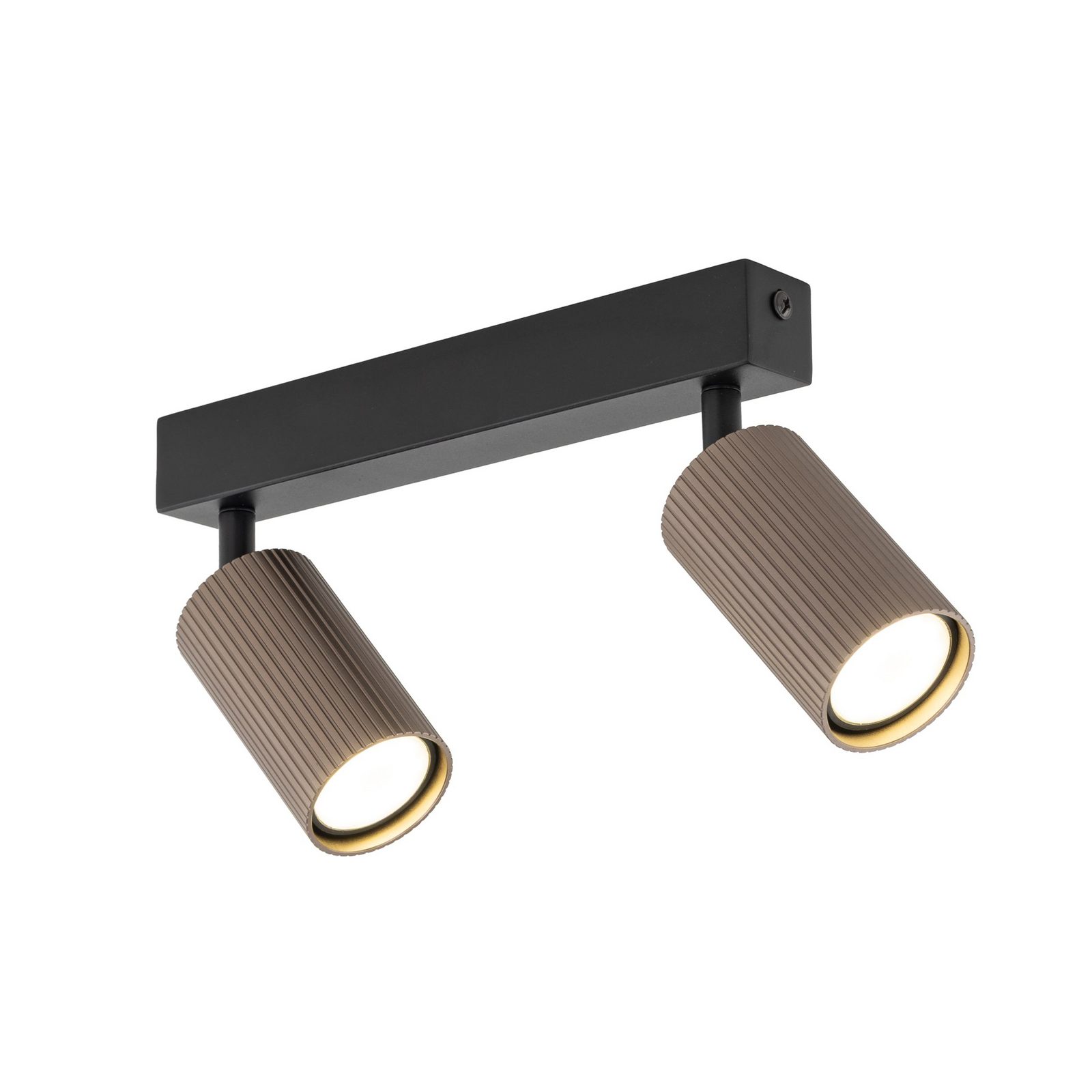 Spot pour plafond Tune, à 2 lampes, marron, métal, longueur 44 cm Spot pour plafond Tune, à 2 lampes, marron, métal, longueur 44 cm